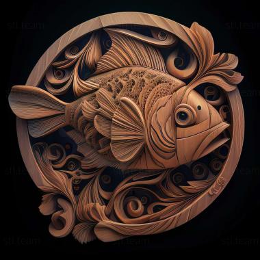 3D model Calico telescope fish (STL)